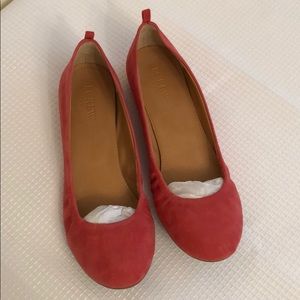 NIB JCrew Suede Ballet Flats, Bohemian Red